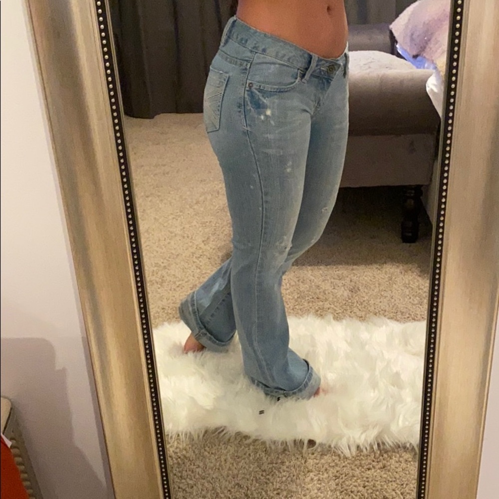 Low Rise Skinny Flare Jeans - Size 0 Short